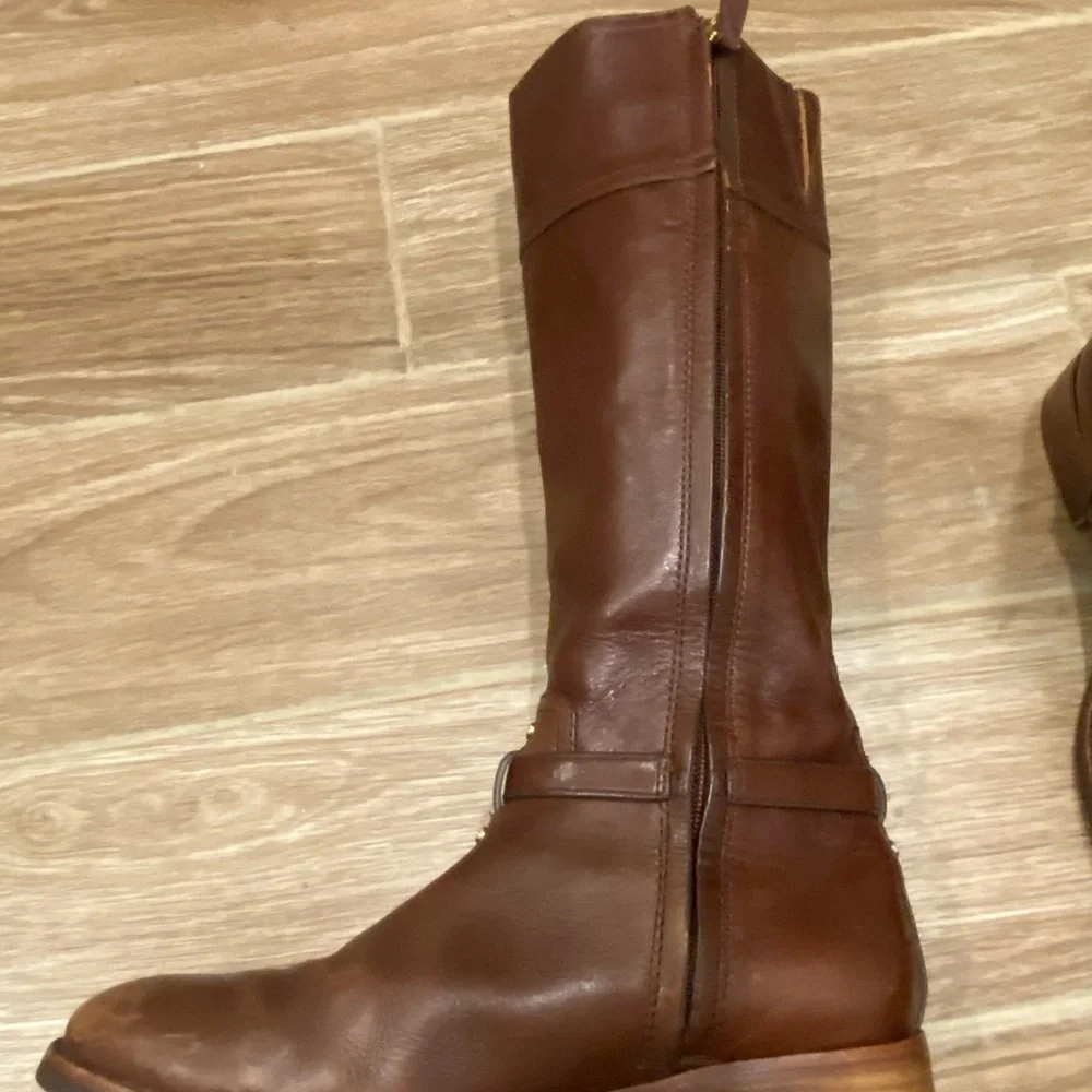 Tory Burch Brown Leather Riding Boots - Picture 8 of 16